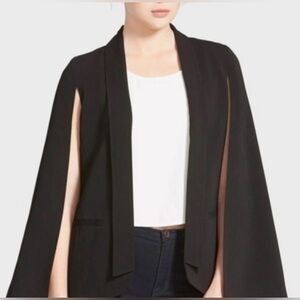Mural Elegant Black Cape Style Blazer